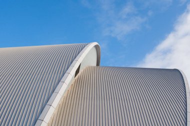 Glasgow İskoçya: 13 Şubat 2024: SEC Armadillo Glasgow 'un dışı. Soyut yakın çekimler