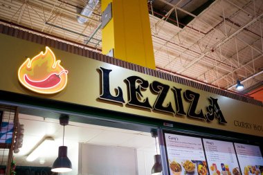 Leeds England: 3 Haziran 2024: Leeds Kirkgate Market Leziza Leziza Lezzetli Hint yemekleri