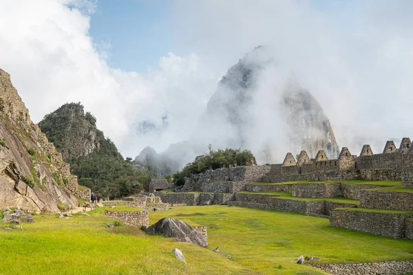 Panorámás Kilátás Machu Picchu Romok Peru — Stock Fotó