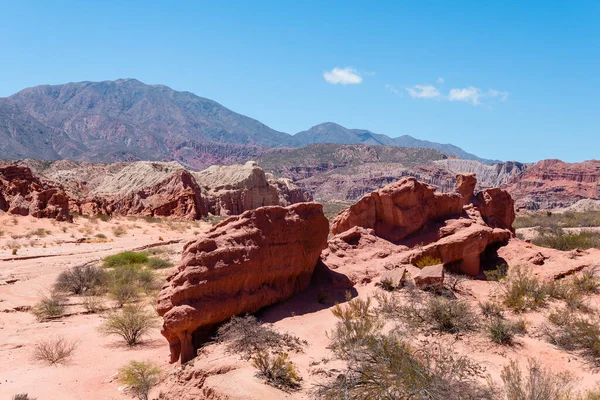 stock image red rock formations in cafayate, argentina