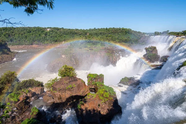 Erstaunliche Iguazu Fällt Blick Von Der Argentinischen Grenze — Stockfoto