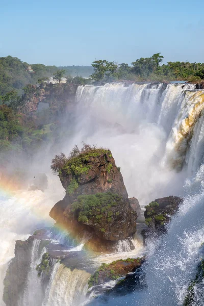 Increíble Vista Las Cataratas Iguazú Desde Frontera Argentina — Foto de Stock