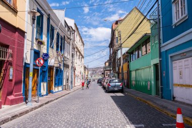 valparaiso, chile. 9th january, 2023: street view of valpairaso city, chile