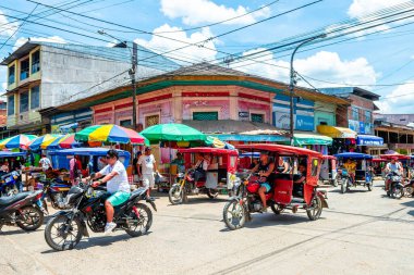 yurimaguas, peru. 17th september, 2022: street view of yurimaguas city, peru
