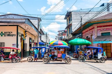 yurimaguas, peru. 17th september, 2022: street view of yurimaguas city, peru