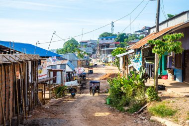 yurimaguas, peru. 17th september, 2022: street view of yurimaguas city, peru