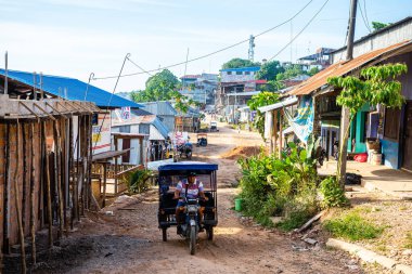 yurimaguas, peru. 17th september, 2022: street view of yurimaguas city, peru