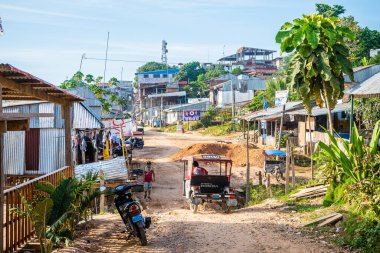 yurimaguas, peru. 17th september, 2022: street view of yurimaguas city, peru