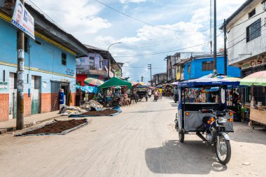 iquitos, peru. 19th september, 2022: street view of iquitos, peru