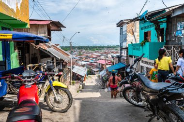 iquitos, peru. 19th september, 2022: street view of iquitos, peru