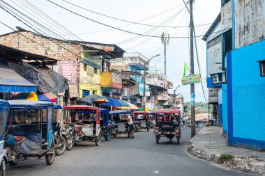 iquitos, peru. 19th september, 2022: street view of iquitos, peru