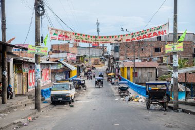 iquitos, peru. 19th september, 2022: street view of iquitos, peru