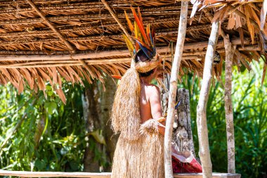 iquitos, peru. 22th september, 2022: portrait of unidentified indigenous at peruvian amazon