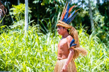iquitos, peru. 22th september, 2022: portrait of unidentified indigenous at peruvian amazon