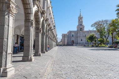arequipa, peru. 25th september, 2022: street view of arequipas city, peru