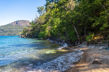 panoramic view of san martin de los andes lake, argentina
