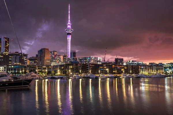 Auckland Nový Zéland Února 2023 Pohled Aucklandský Přístav Panorama Pozadí — Stock fotografie