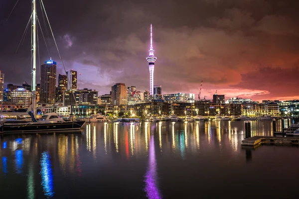 Auckland Nový Zéland Února 2023 Pohled Aucklandský Přístav Panorama Pozadí — Stock fotografie