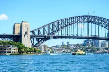 Sidney, Avustralya 'dan. 21 Şubat 2023: Sidney Opera Evi ve Limanı manzarası