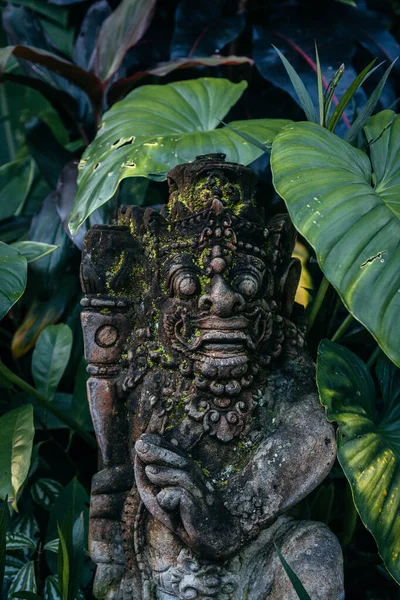 Närbild Barong Staty Vid Balinesiska Tempel Ingång — Stockfoto