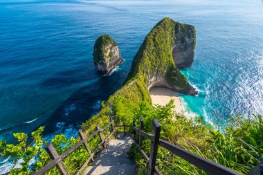 Nusa Penida, Endonezya 'daki Kelingking plajının muhteşem manzarası