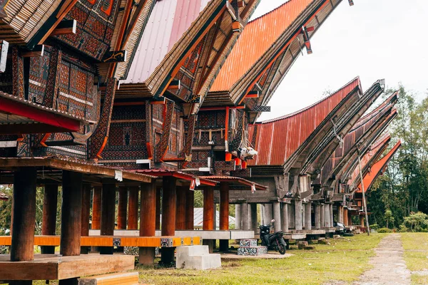Casas Tradicionais Tana Toraja Aldeia Londa Indonésia — Fotografia de Stock