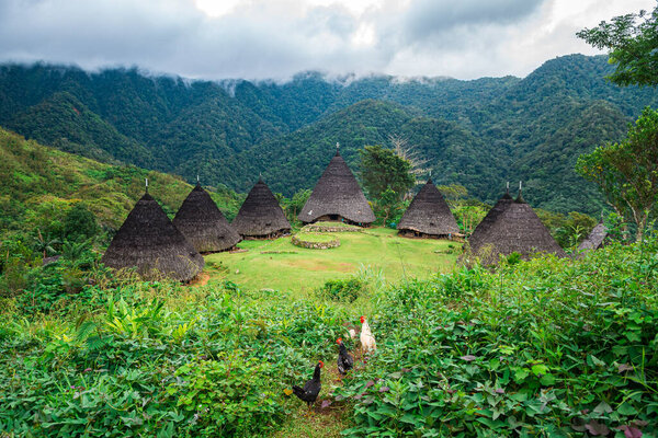views of wae rebo village, indonesia