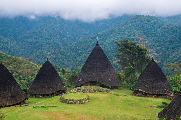 views of wae rebo village, indonesia