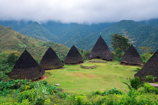 views of wae rebo village, indonesia