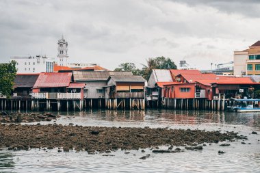 George Town, Malezya. 30 Nisan 2023: George Town, Malezya 'nın sokak manzarası