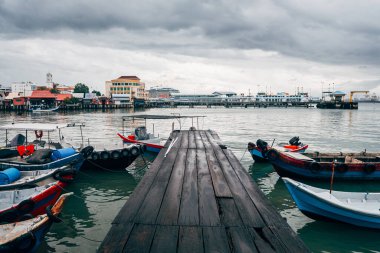 George Town, Malezya. 30 Nisan 2023: George Town, Malezya 'nın sokak manzarası