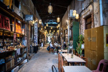 George Town, Malezya. 30 Nisan 2023: George Town, Malezya 'nın sokak manzarası