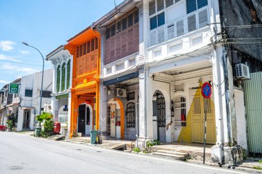 George Town, Malezya. 30 Nisan 2023: George Town, Malezya 'nın sokak manzarası