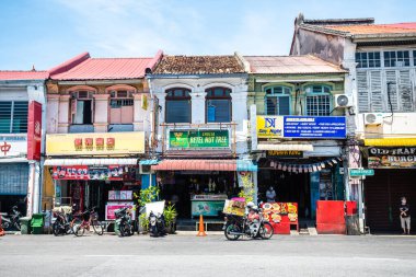 George Town, Malezya. 30 Nisan 2023: George Town, Malezya 'nın sokak manzarası
