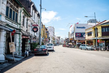 George Town, Malezya. 30 Nisan 2023: George Town, Malezya 'nın sokak manzarası
