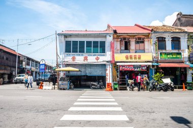 George Town, Malezya. 30 Nisan 2023: George Town, Malezya 'nın sokak manzarası