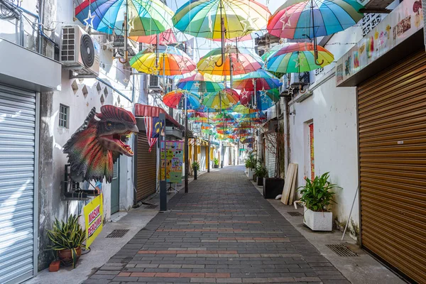 George Town, Malezya. 30 Nisan 2023: George Town, Malezya 'nın sokak manzarası