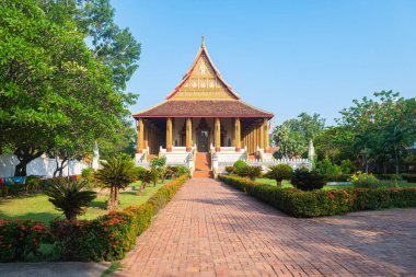 Vientiane, Lao 'daki geleneksel tapınağın mimarisi