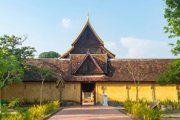 stock image architecture of traditional temple in vientiane, lao