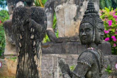 Vientiane, Laos 'taki ünlü Buda Parkı manzarası