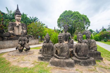 Vientiane, Laos 'taki ünlü Buda Parkı manzarası
