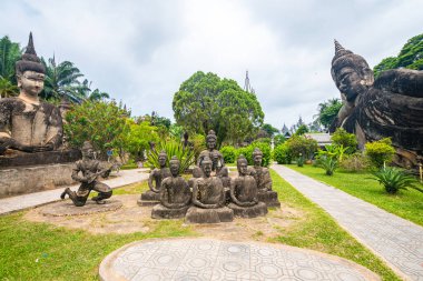 Vientiane, Laos 'taki ünlü Buda Parkı manzarası