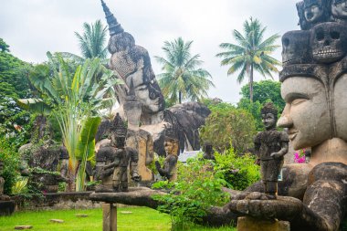Vientiane, Laos 'taki ünlü Buda Parkı manzarası