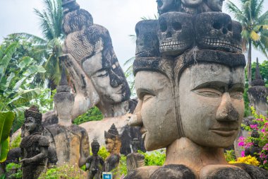 Vientiane, Laos 'taki ünlü Buda Parkı manzarası