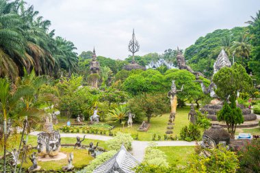 Vientiane, Laos 'taki ünlü Buda Parkı manzarası