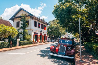 Luang Prabang şehrinin sokak manzarası, laos