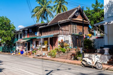 Luang Prabang şehrinin sokak manzarası, laos