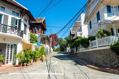 Luang Prabang şehrinin sokak manzarası, laos