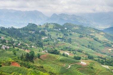 Kuzey Vietnam 'ın panoramik görüntüsü