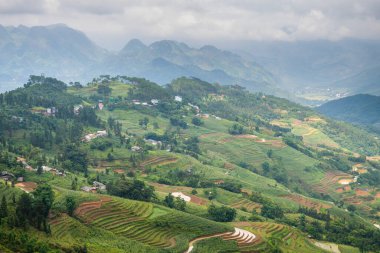 Kuzey Vietnam 'ın panoramik görüntüsü